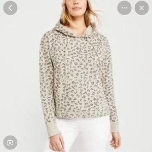 Abercrombie & Fitch Beige Leopard Print Hoodie